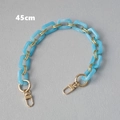 Detail of 45cm sky blue acrylic chain with gold metal rings and lobster clasps - 45cm / Blue