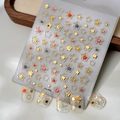 Adesivi per unghie 3D dorati con stelle colorate ed effetti gemma per nail art di lusso - Stelle Colorate Bronzo (CO-370)