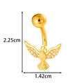 Golden belly button ring with zircon bird pendant, 2.25cm height and 1.42cm width - Bird Shape - Gold (0198-4#金)