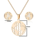 Golden globe hollow necklace and stud earrings set with size labels of 25mm and 11mm - Hollow Globe / Gold