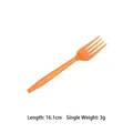 Orange disposable plastic fork for Thanksgiving, 16.1cm long with diamond textured handle - Orange Forks 10PCS