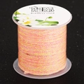 Flat 2x1mm pink and yellow braided cotton jewelry cord on a transparent reel - 08# Pink Yellow Mixed