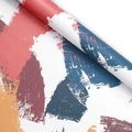 Abstract artistic gift wrapping paper roll with red and navy blue brush strokes pattern - Color Block / Abstract Art