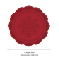 Set de table rouge foncé en silicone gaufré grand format rond résistant à la chaleur - Grand / 23cm de Diamètre / Cuivre Rétro