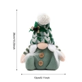 Green knitted Christmas gnome plush with tall pointed hat and wooden button detail - Green Knit Rudolph Girl