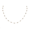 Detail of natural white pearls and gold-plated chain on minimalist necklace - White Pearls (Gold)