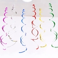 Set van 6 kleurrijke metallic PVC spiraal slingers in goud zilver blauw en rood - Dubbele Spiraal/Set van 6 / Glanzend Gemengde Kleuren