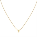 Minimalist 18K gold letter V initial pendant necklace with adjustable chain - Gold V