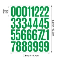 Green 2-inch waterproof vinyl number stickers with bold 0-9 digits for categorization - Green