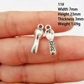 Pendentif cuillère bébé en alliage argenté pour bijoux DIY avec manche gravé cœur - Style 11 Cuillère Bébé