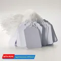 White scalloped edge jewelry price tags 28x45mm with white cotton strings for labeling - 28x45mm (500 Pcs) / White