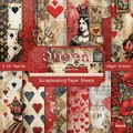 6x6 Queen theme scrapbooking paper pads with 12 vintage designs in 160gsm cardstock - R2311b 24 Sheets