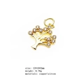 Golden tree of life pendant with sparkling zircon inlays for DIY jewelry making - 8# (Life Tree)