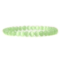 Charming 6mm light green cat eye stone beaded elastic bracelet for women fashion - Light Green Cat's Eye