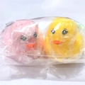Pink and yellow squeeze octopus water toys for bath and pool play in a clear bag - Bath Duck 2pcs Set