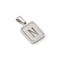 Fashionable 18k gold plated stainless steel pendant featuring a matte hollow N letter - Letter N Style / Steel