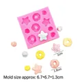 Pink silicone mold for DIY cereal and candy shapes with size markers for crafts - 1# (Star/Ring) / Pink