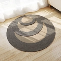 Set di tre tappeti nordici tessuti in cotone beige con motivi di frange neri e bianchi - 120cm / Juta Naturale