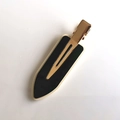 Blattförmige spurenlose Haarklammer in elegantem Schwarz, Beige und Gold Farblock Design - 22# Haarspange Ohne Knicke / Schwarz