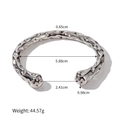 Minimalist silver stainless steel open bangle with irregular hammered texture surface - Rough Hammered Silver (JDB2306008-S)