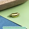 Golden 925 sterling silver oval ingot clasp for DIY pearl bracelets and necklaces - Yellow Gold Small