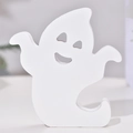 Cute minimalist white wooden ghost figurine for Halloween tiered tray tabletop decor - Style C