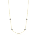 Halskette aus S925 Silber in Gold mit vier blau-weißen Evil Eye Anhängern - 925er Silber / Gold (RHN1368G)