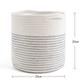 Cotton rope storage basket 20x20cm with white and black zigzag pattern design - 20x20cm / White & Black Zigzag Pattern