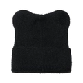 Primer plano de un gorro de punto acanalado negro con diseño de orejas de gato - Negro