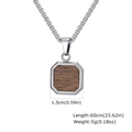 Zonder ketting Zilver/Massief Hout