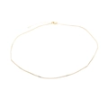 Goldene Box-Halskette mit Karabinerverschluss und Muschel-Anhänger mit Perle und Zirkonia - Goldene Box-Kette