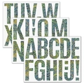 Detail of 3-inch waterproof holographic glitter letter stickers with a sparkling texture - Reflective/3 Sheets Set