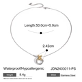 Collana con ciondolo a cuore bicolore in acciaio inossidabile con catena a serpente - Pendaglio ad Anello a X Bicolore-Catena a Serpente (JDN2403011-PS)