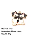 Cute Schnauzer enamel dog charm for DIY jewelry making in black and white alloy - Schnauzer
