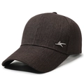 Classic dark brown baseball cap featuring textured twill fabric and a silver metal accent - Adjustable / Coffee