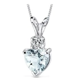 Sparkling light blue heart-shaped crystal pendant necklace with silver box chain - XL313 Heart Light Blue Stone