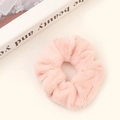 Chic pink fuzzy scrunchie with soft faux fur texture for women stylish hair accessory - Soft Pink