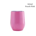 360ml peach pink insulated stainless steel egg mug with a blue transparent lid - Peach Pink