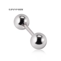 Surgical steel barbell earring in silver finish with 0.8x6x4x4mm dimensions - 0.8*6*4*4mm / Steel