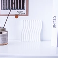 White minimalist wavy square plaster tray photography prop for jewelry display - GB08 Square Small Wave Tray (12.5*12.5*1cm)
