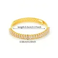 Bracciale quadrato regolabile placcato oro con pietre di zircone dal design raffinato - Oro Zirconia Bianca