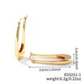 Dimensioni dettagliate degli orecchini a U dorati con altezza 3,6cm e peso - Oro (E03251-1)