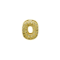 Detailed view of bubble letter O pendant featuring gold plating and clear zircon inlay - Letter O (Pendant Only) / Gold