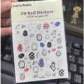 5D embossed nail stickers featuring surreal melting clocks and checkerboard patterns - Surrealist Melting Clock Silver (CO-464 Silver Finish)