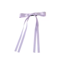 Elegant purple satin bow hair clip with long ribbons and a vintage spring barrette - Ribbon Duckbill Clip / Purple