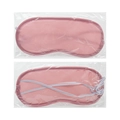 Pink polyester blackout sleep eye mask with double elastic straps for travel - Polyester Satin / Regular Style / Individual OPP Bag / Pink