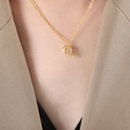 Gold plated 18K titanium steel Scorpio zodiac necklace with sparkling white zircons - Scorpio - Gold / 40+5cm