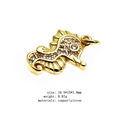 Seahorse pendant featuring white zircon micro-inlay in gold-plated copper finish - Seahorse (7)