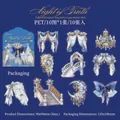 Truth of the Night vintage PET sticker pack with gold foil flowers and butterflies - 10 Pcs / Night of Truth