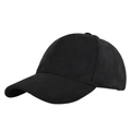 Zijaanzicht van een minimalistische zwarte baseballpet van imitatie-suède met textuur - Verstelbaar 54-59 / Zwart